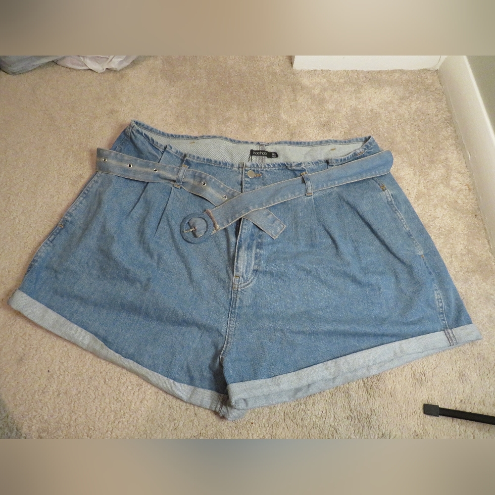 Paper Bag Denim Shorts